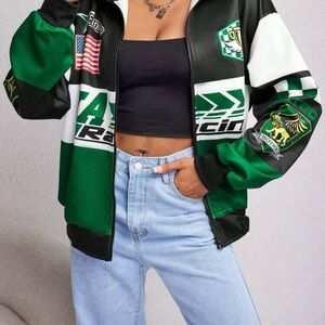 Women's Green Racing Jacket